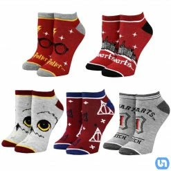 Bioworld Harry Potter: Hogwarts - 5 Pair Ankle Socks