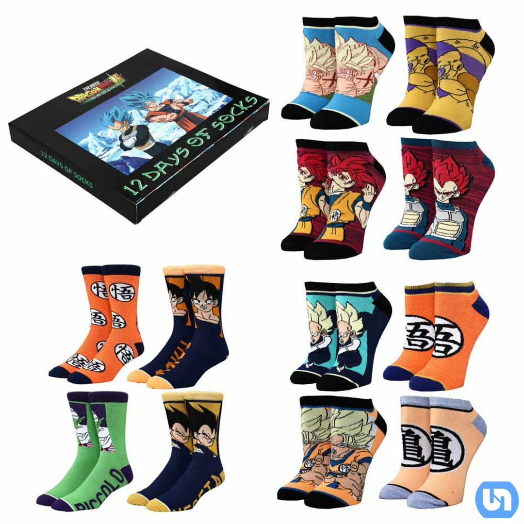 Cheap π Bioworld Dragon Ball Z: Broly - 12 Days Of 𧦠Socks Box Set Merch βοΈ 3 Bioworld Dragon Ball Z: Broly - 12 Days Of Socks Box Set Merch