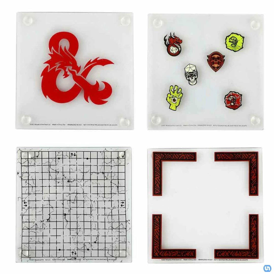 Discount π Bioworld Dungeons & Dragons: Glass Coasters 4ct π 4 Bioworld Dungeons & Dragons: Glass Coasters 4ct
