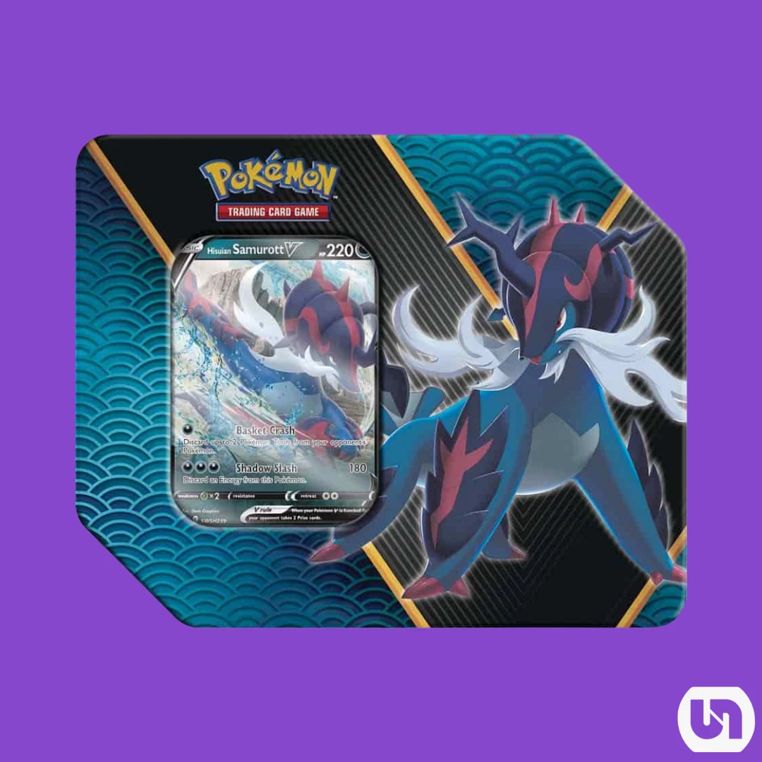 Best Sale βοΈ Pokemon TCG: Divergent Powers Tin - Hisuian Samurott V TCGs 𧨠3 Pokemon TCG: Divergent Powers Tin - Hisuian Samurott V TCGs