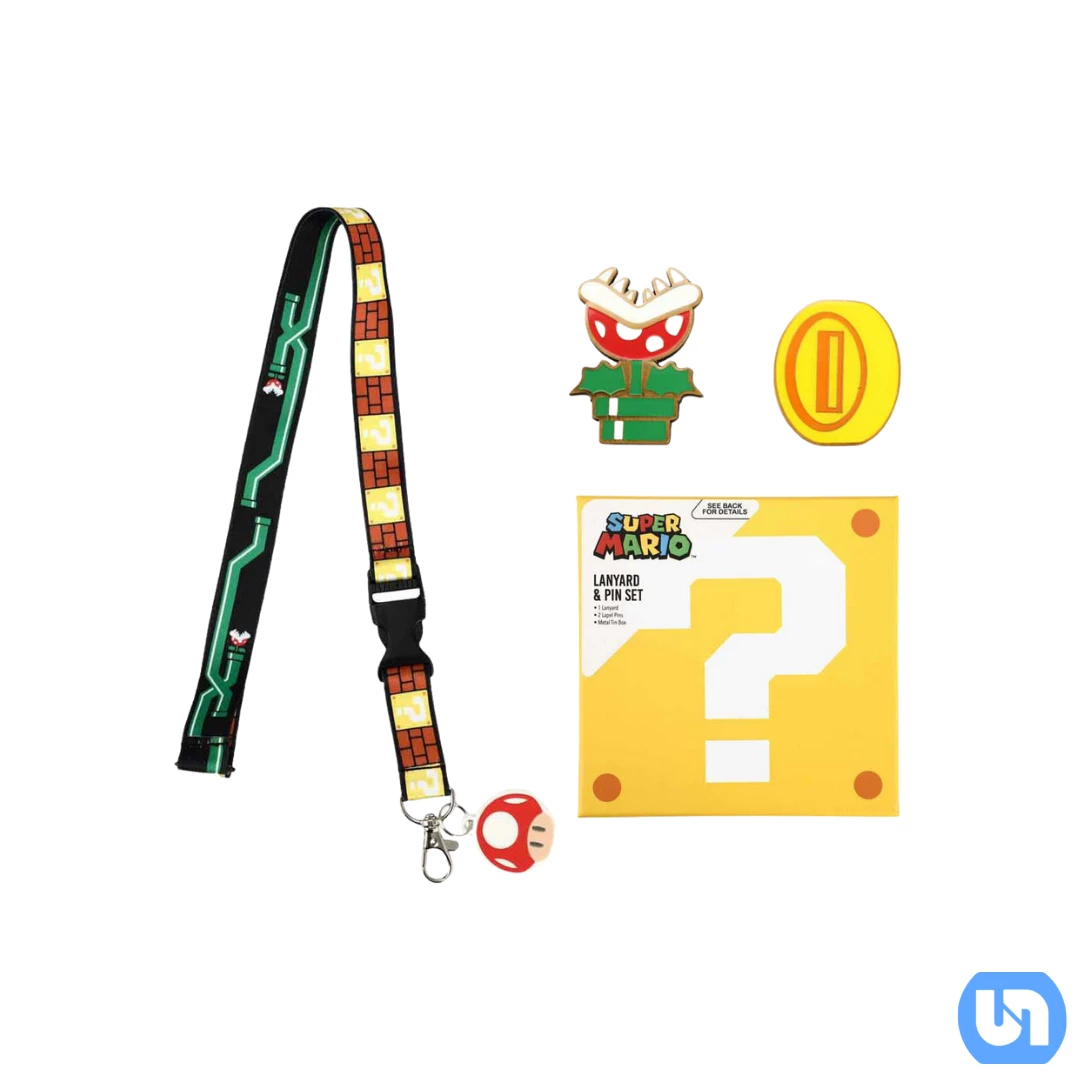 Cheap π Bioworld Merch Super Mario: Lapel Pins & Lanyard Box Set π 3 Bioworld Merch Super Mario: Lapel Pins & Lanyard Box Set