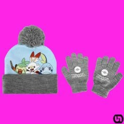 Bioworld Merch Pokemon: Starters Youth Beanie & Gloves Combo