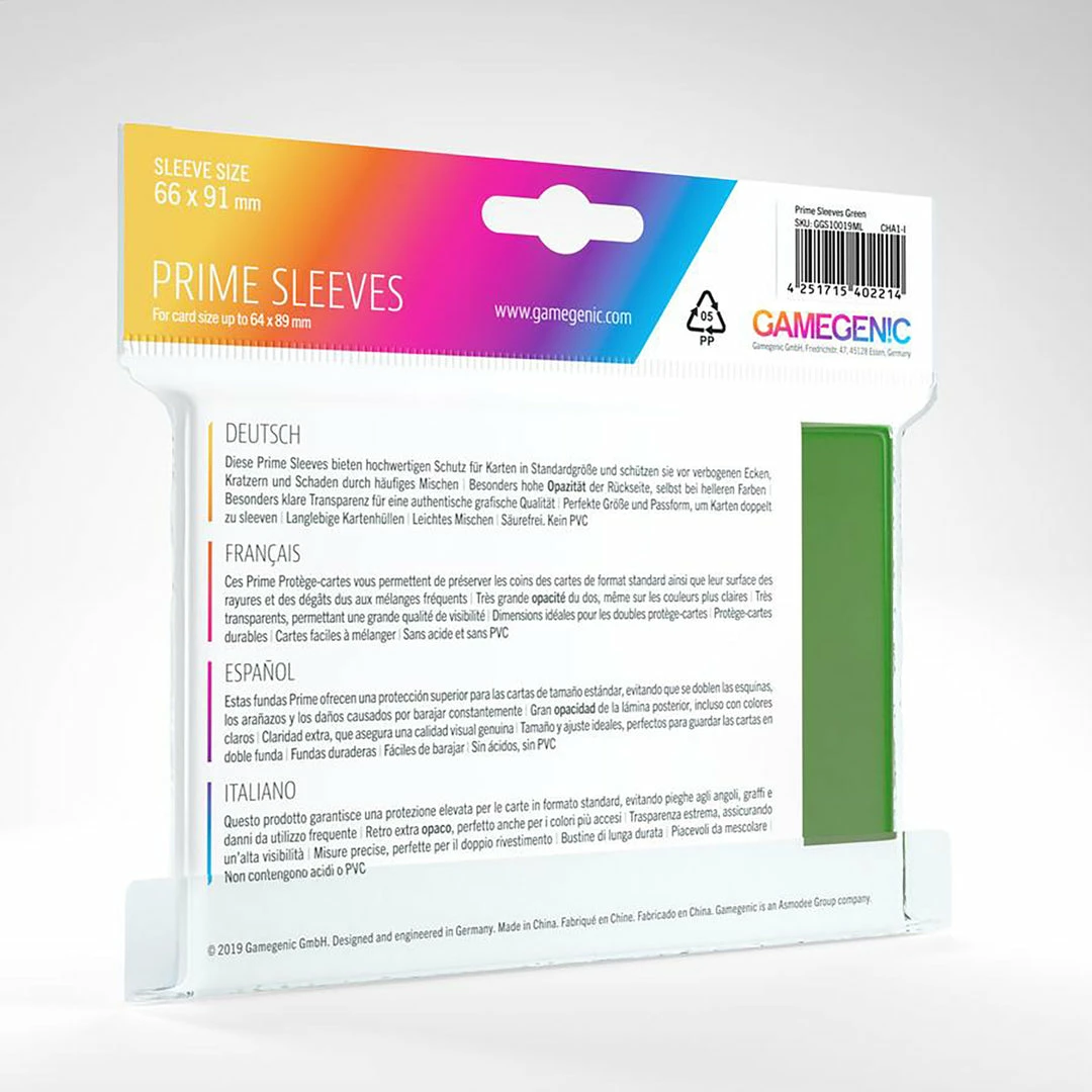 Promo π₯ Asmodee Gamegenic: Prime Sleeves 100ct - Green Supplies π€© 4 Asmodee Gamegenic: Prime Sleeves 100ct - Green Supplies