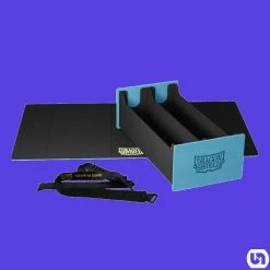 Arcane Tinman Supplies Dragon Shield: Magic Carpet XL - Double Deck Tray & Playmat-Blue/Black