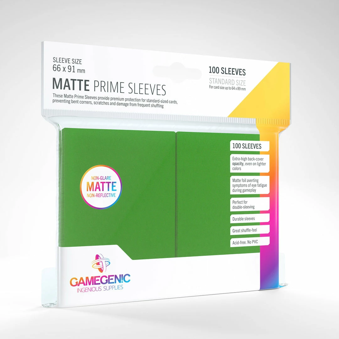 Buy π Asmodee Supplies Gamegenic: Matte Prime Sleeves 100 Ct - Green π 3 Asmodee Supplies Gamegenic: Matte Prime Sleeves 100 Ct - Green