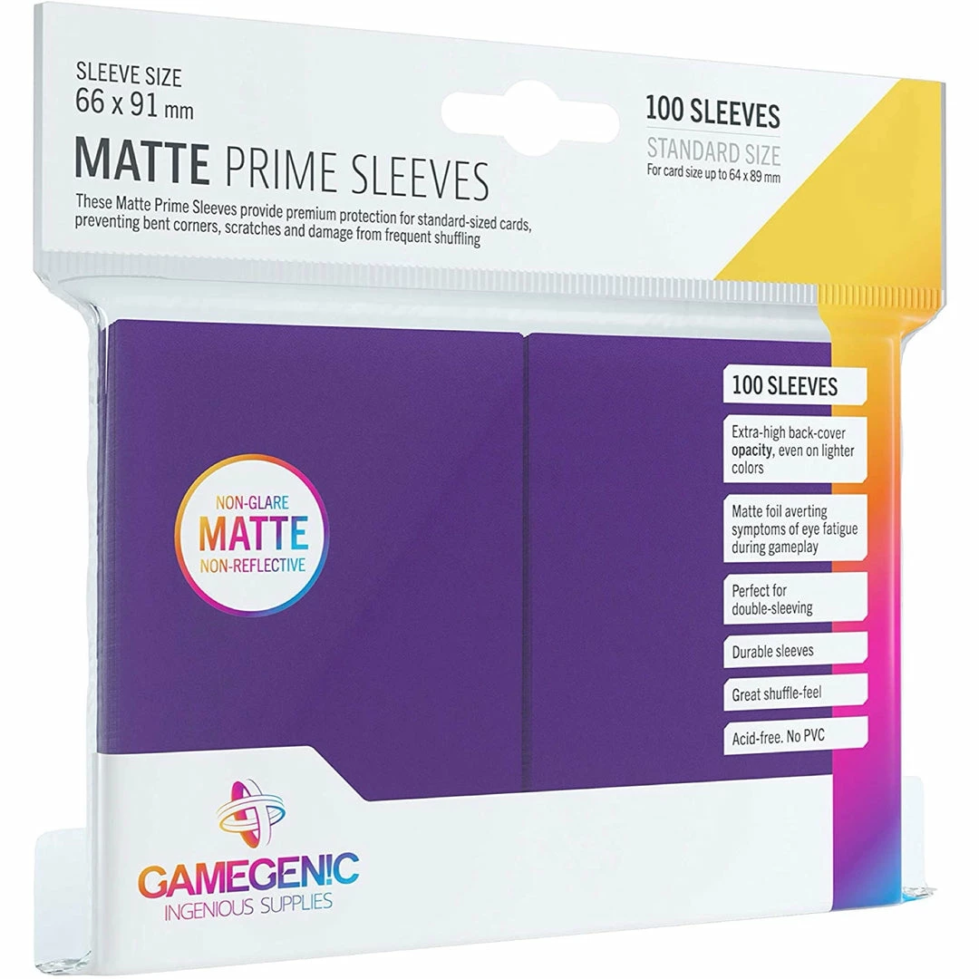 Discount π₯ Asmodee Gamegenic: Matte Prime Sleeves 100ct - Purple Supplies π 3 Asmodee Gamegenic: Matte Prime Sleeves 100ct - Purple Supplies