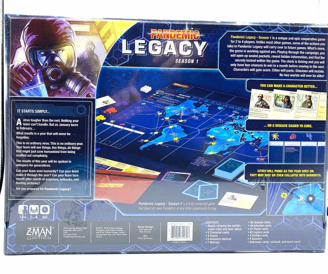 Deals π Zman Games Pandemic: Legacy Season 1 (Blue Edition) Board Games β¨ 4 Zman Games Pandemic: Legacy Season 1 (Blue Edition) Board Games