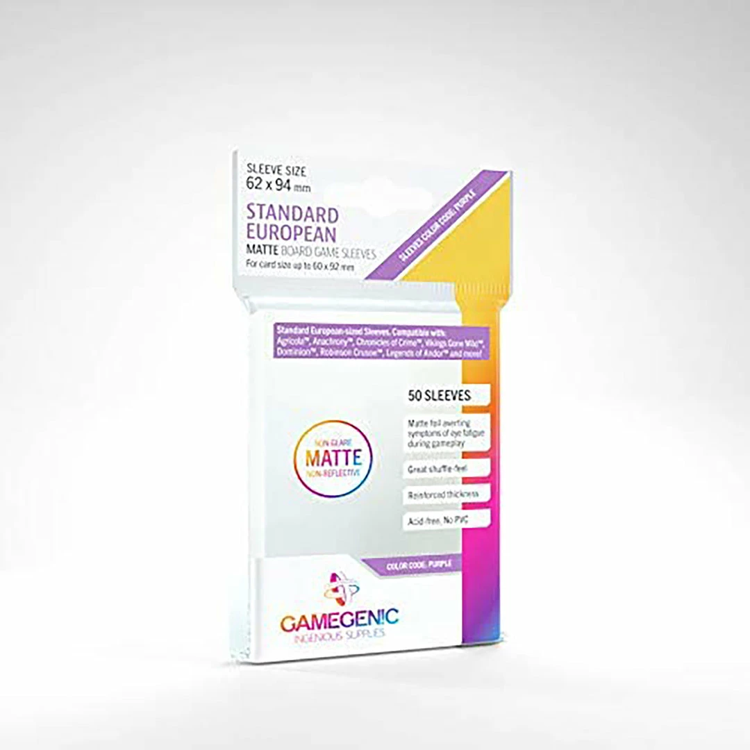 Promo π₯ Asmodee Supplies Gamegenic: Matte Board Game Sleeves 50ct - Standard European π 3 Asmodee Supplies Gamegenic: Matte Board Game Sleeves 50ct - Standard European